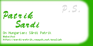 patrik sardi business card